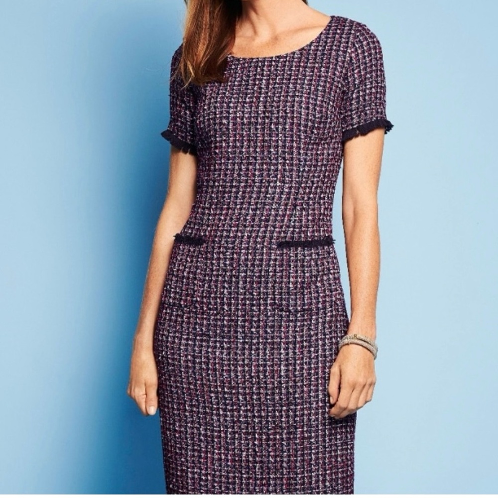 Talbots Purple Tweed Sheath Dress